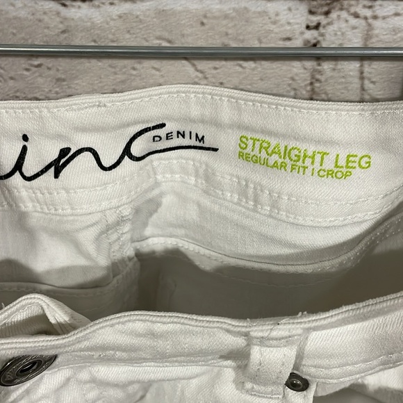 INC Denim Straight Leg Crop White Size 8 - Picture 4 of 6